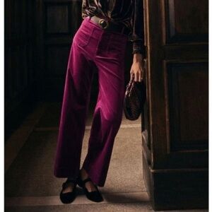 Maeve The Collette Velvet Wide Leg High Rise Size 30 NWT